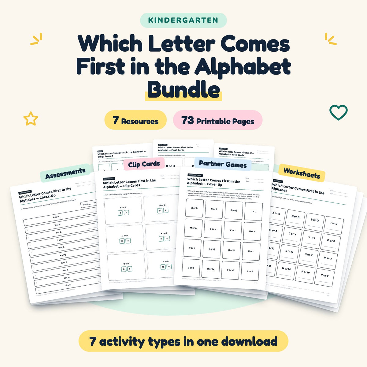 Which Letter Comes First in the Alphabet Bundle | Kindergarten — cover