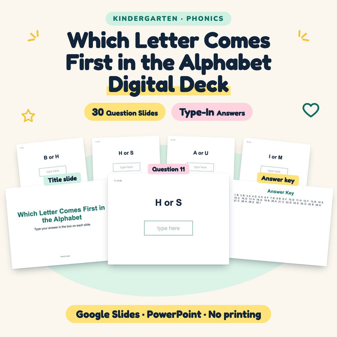 Which Letter Comes First in the Alphabet Digital | Kindergarten — cover