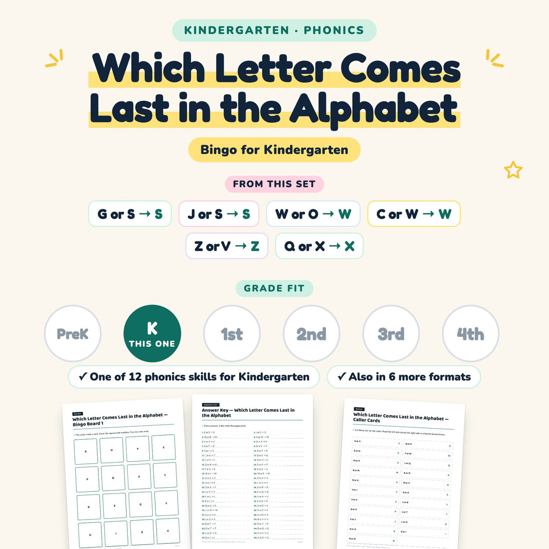 Which Letter Comes Last in the Alphabet: skill and grade fit