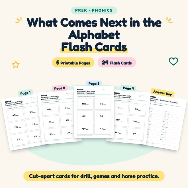 What Comes Next in the Alphabet Flash Cards | Preschool — cover