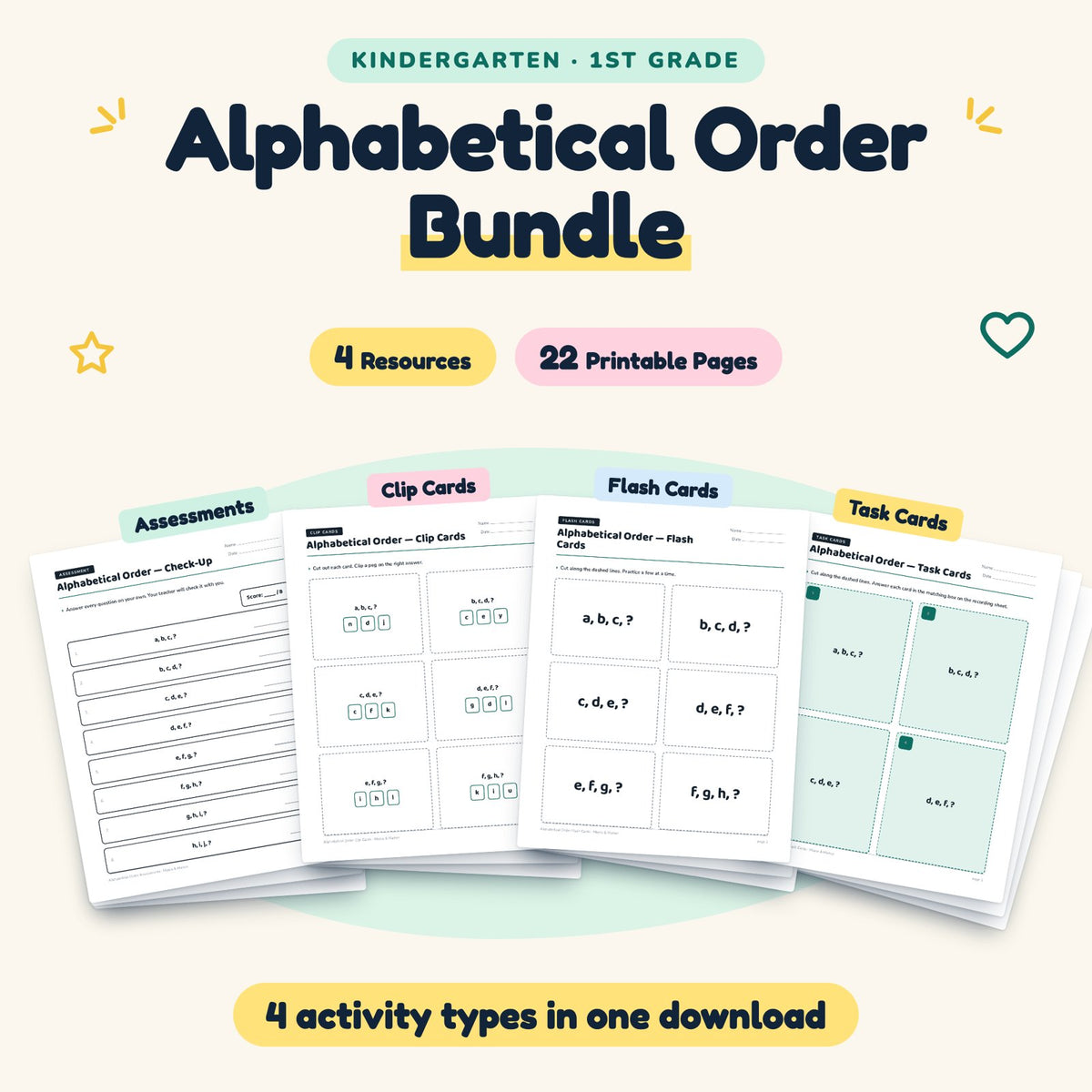 Alphabetical Order Bundle | K–1st Grade (4 Resources) — cover