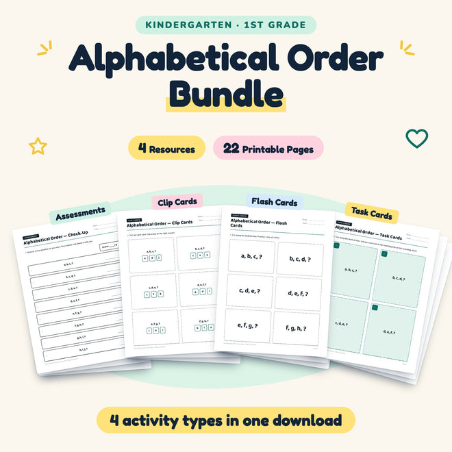 Alphabetical Order Bundle | K–1st Grade (4 Resources) — cover