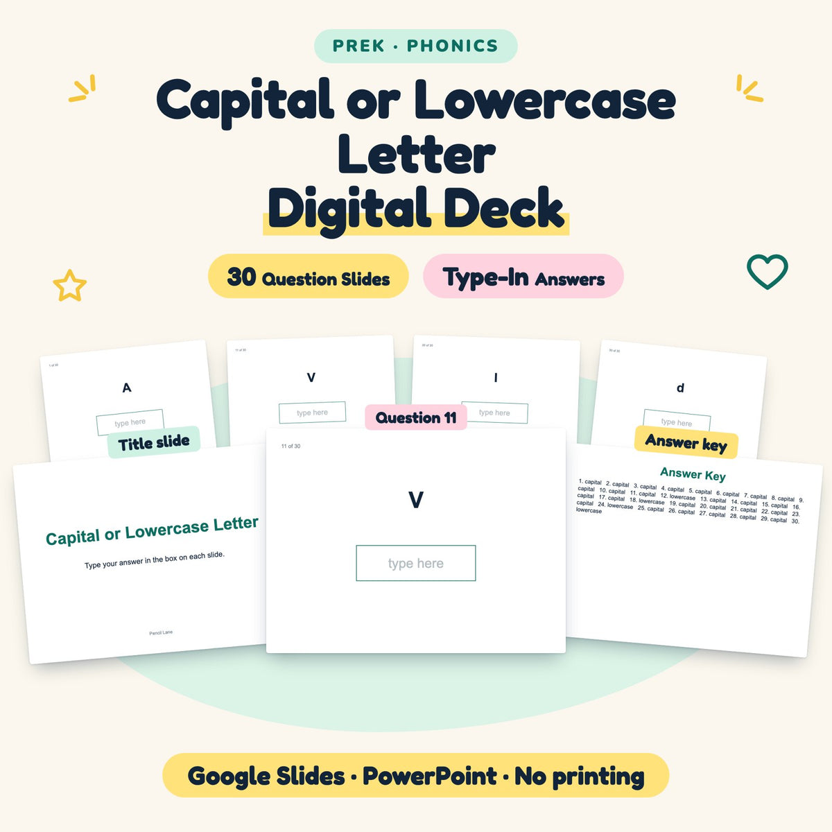 Capital or Lowercase Letter Digital Activity | Preschool — cover