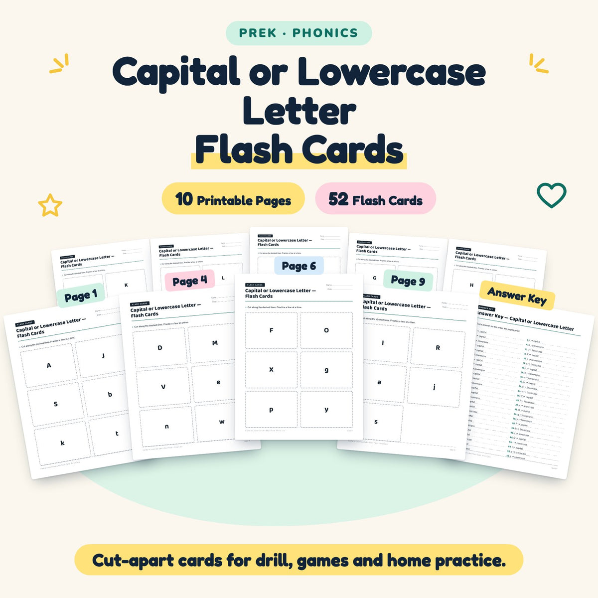 Capital or Lowercase Letter Flash Cards | Preschool Phonics — cover