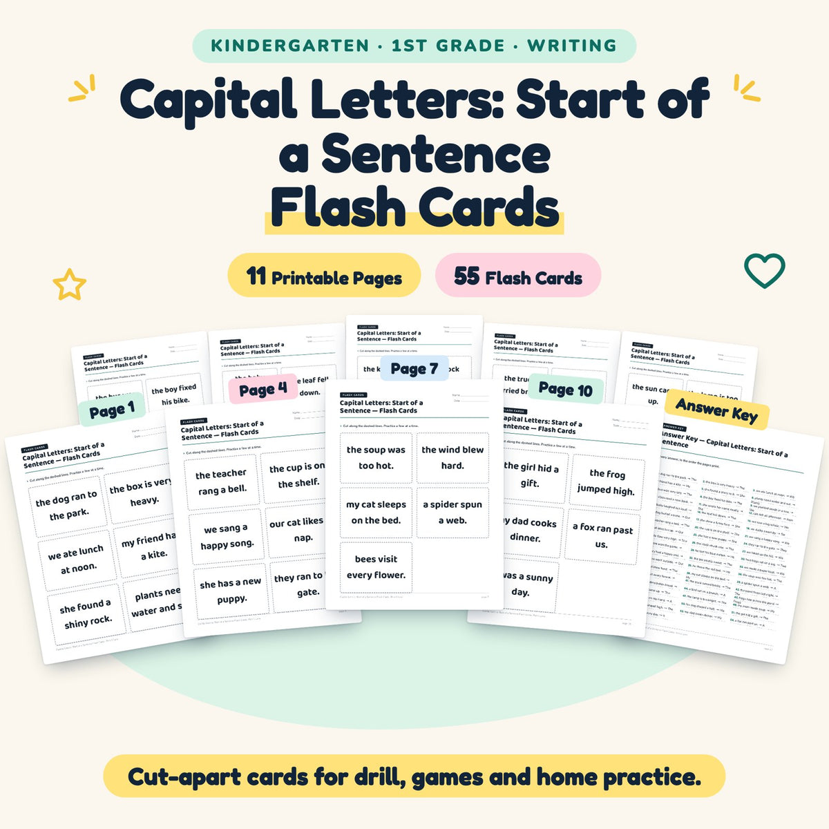 Capital Letters Flash Cards | K–1st Grade Grammar (23 Cards) — cover