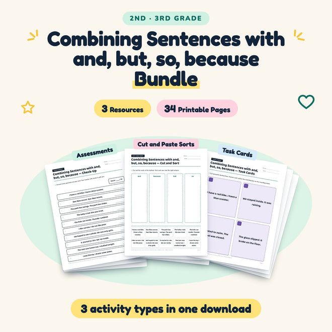Combining Sentences Bundle | 2nd–3rd Grade (3 Resources) — cover