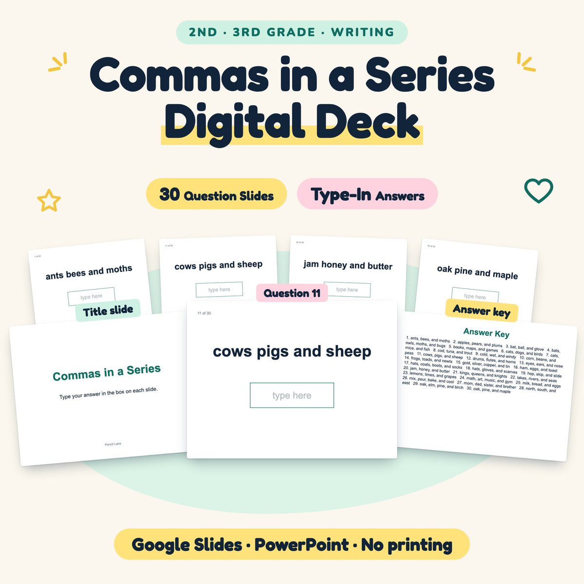 Commas in a Series Digital Activity | 2nd–3rd Grade — cover