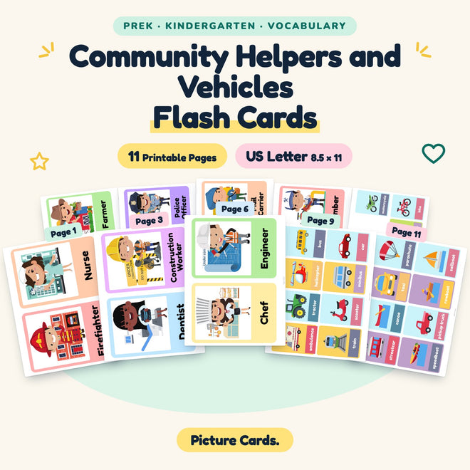Community Helpers and Vehicles Flash Cards — cover