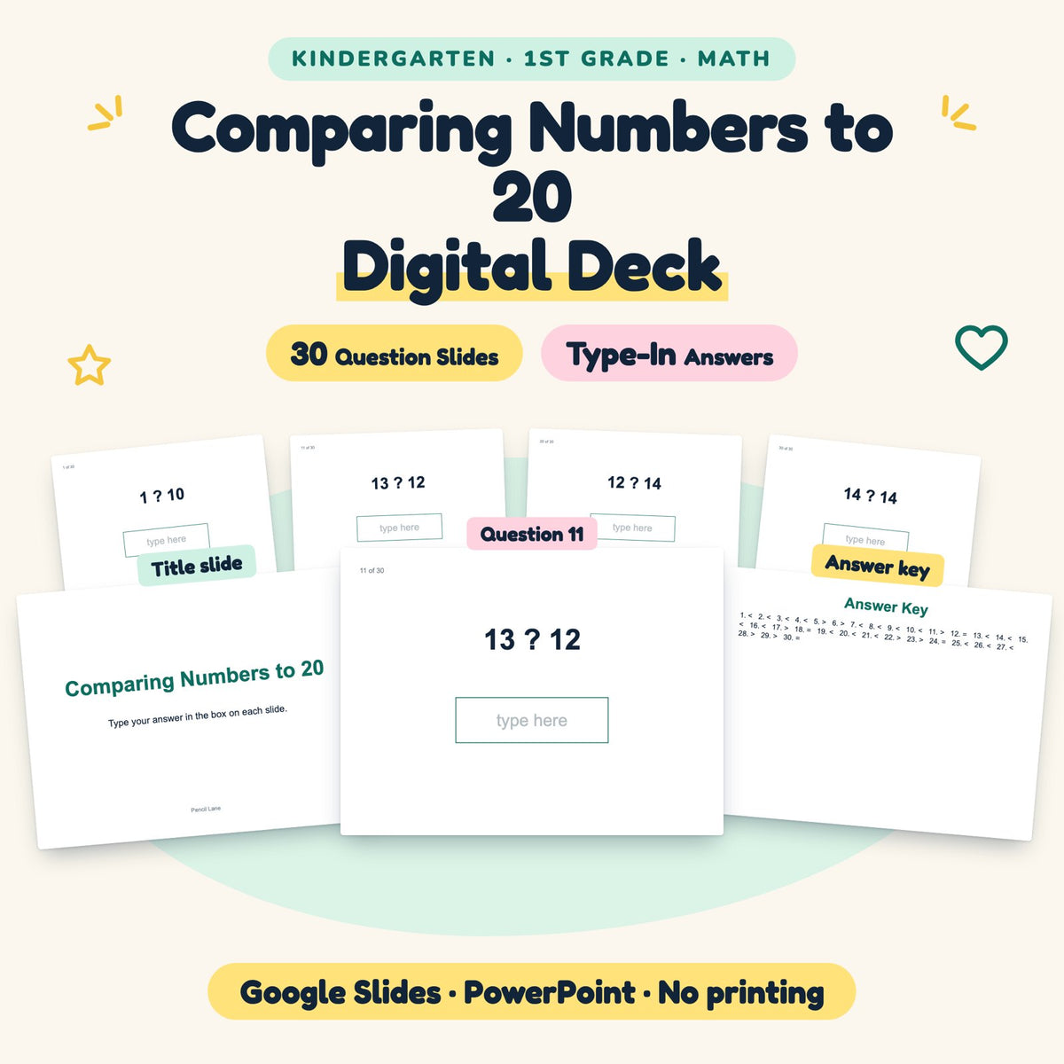 Comparing Numbers to 20 Digital Activity | K–1st Grade — cover