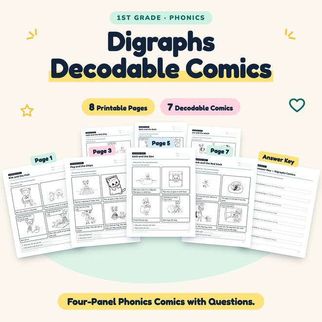 7 Digraphs Decodable Comics — cover