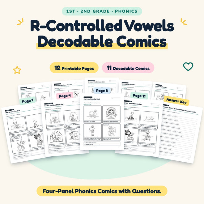 11 R-Controlled Vowels Decodable Comics — cover