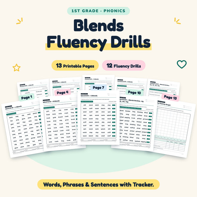 12 Blends Fluency Drills — cover