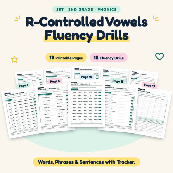 18 R-Controlled Vowels Fluency Drills — cover