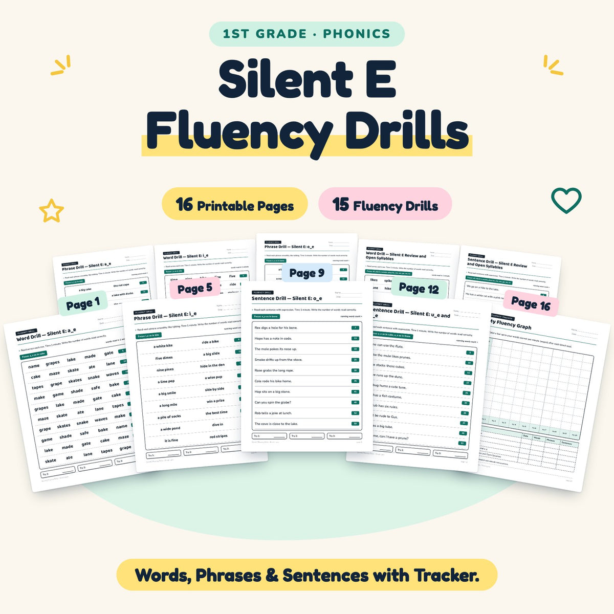 15 Silent E Fluency Drills — cover