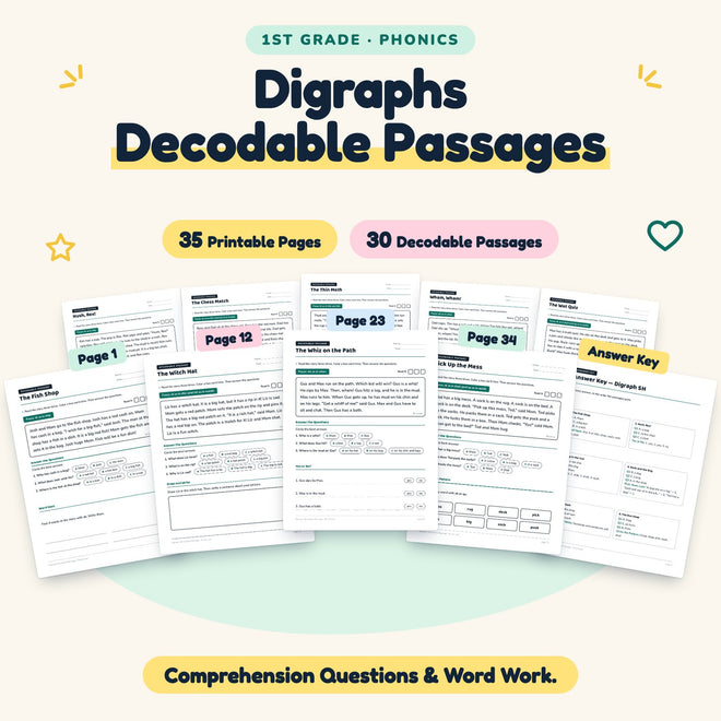 30 Digraphs Decodable Passages — cover