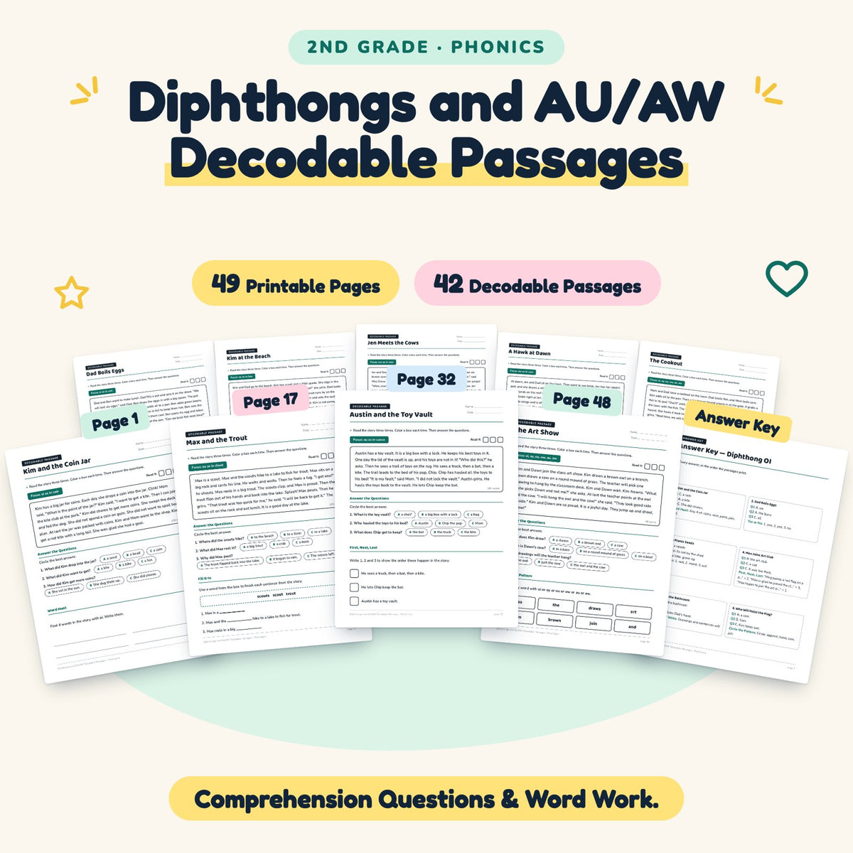 42 Diphthongs and AU/AW Decodable Passages — cover