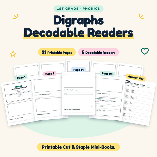 5 Digraphs Decodable Readers — cover