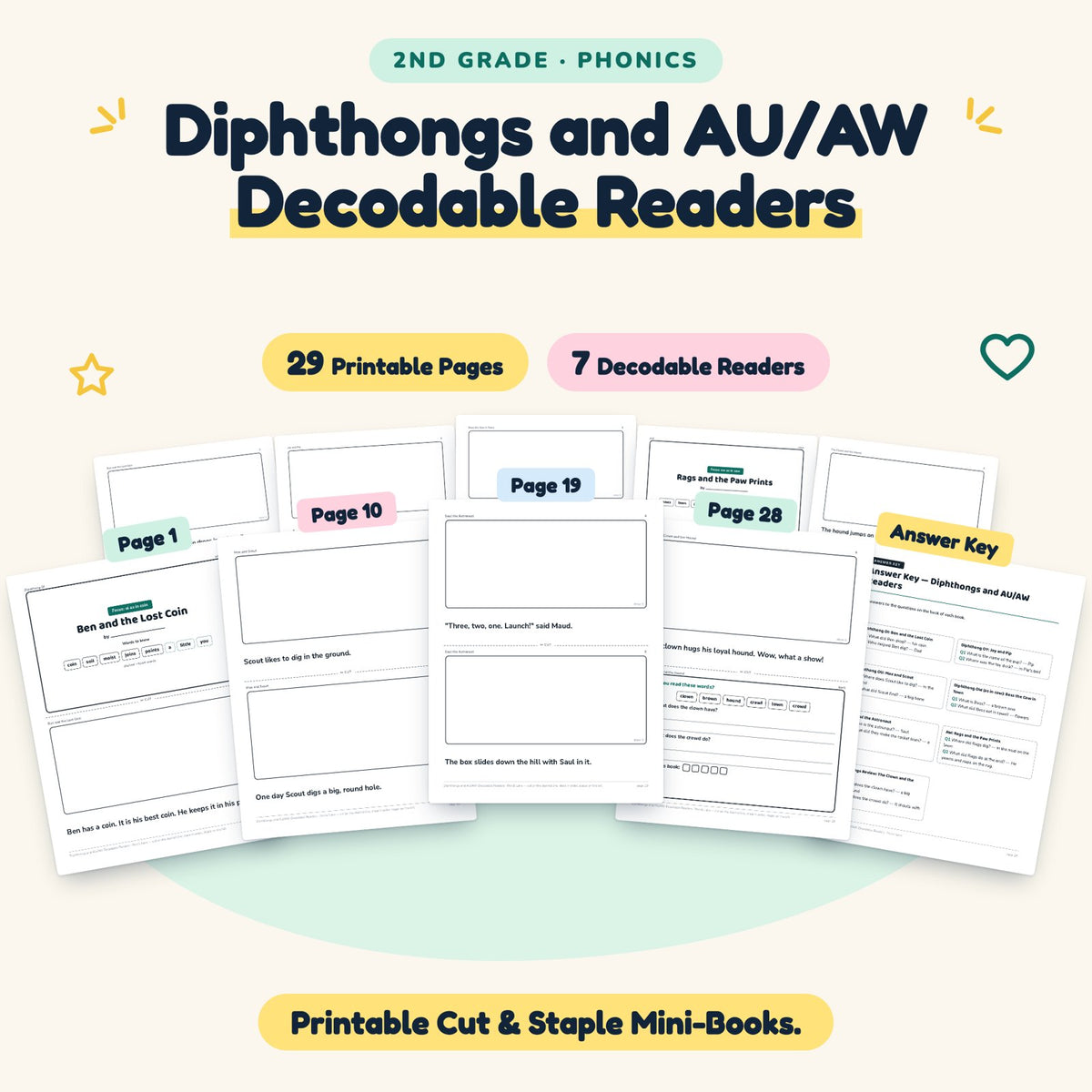 7 Diphthongs and AU/AW Decodable Readers — cover