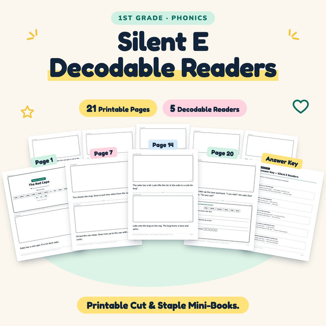 5 Silent E Decodable Readers — cover