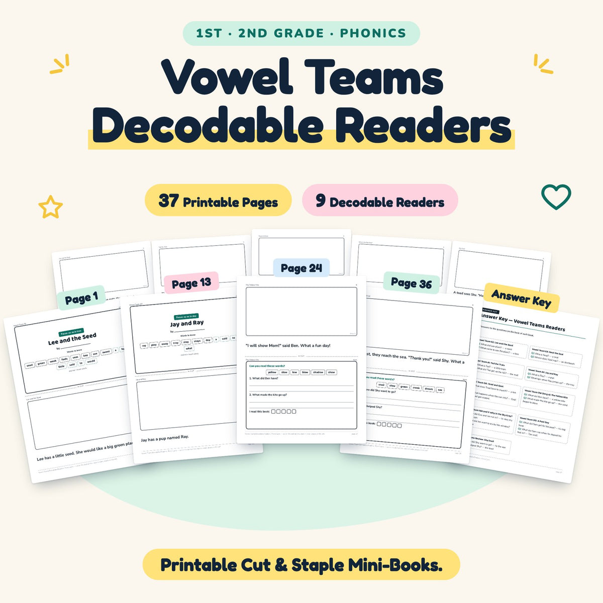 9 Vowel Teams Decodable Readers — cover