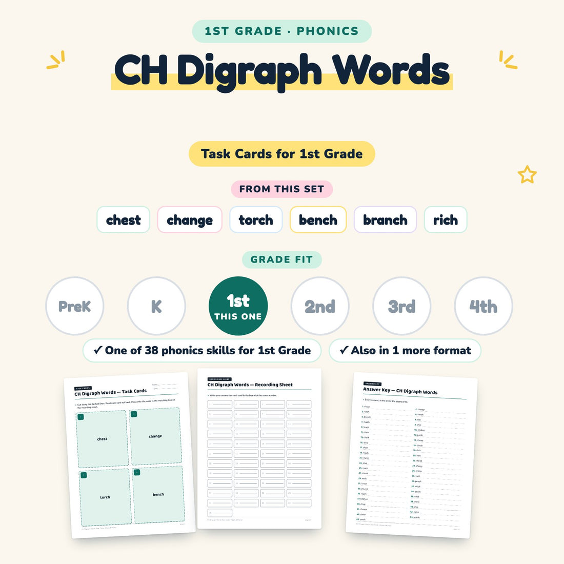 CH Digraph Words: skill and grade fit