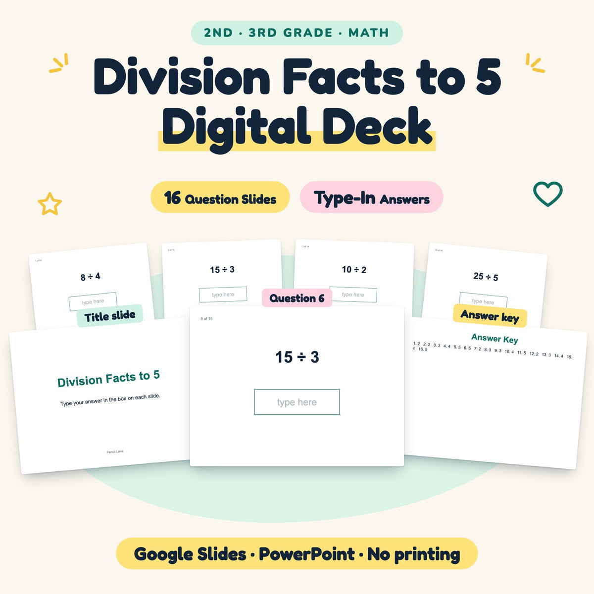 Division Facts to 5 Digital Activity | 2nd–3rd Grade — cover