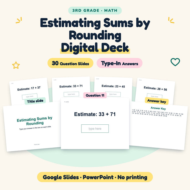 Estimating Sums by Rounding Digital Activity | 3rd Grade — cover