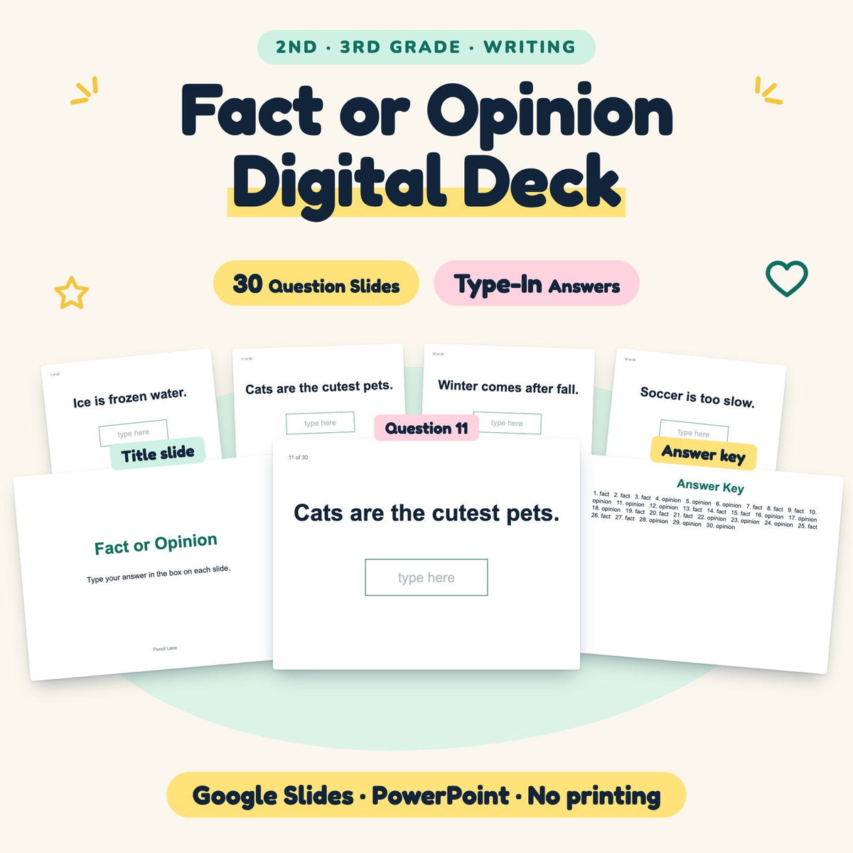 Fact or Opinion Digital Activity | 2nd–3rd Grade — cover