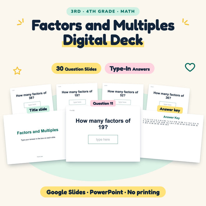 Factors and Multiples Digital Activity | 3rd–4th Grade — cover