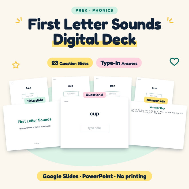 First Letter Sounds Digital Activity | Preschool — cover