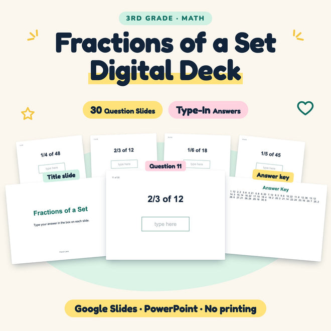 Fractions of a Set Digital Activity | 3rd Grade — cover