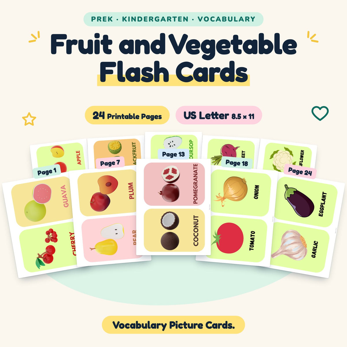 Fruit and Vegetable Flash Cards — cover