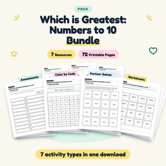 Which is Greatest Bundle | Preschool (7 Resources, 50 Pages) — cover