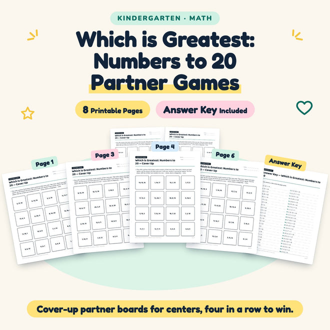 Which is Greatest Partner Games | Kindergarten (4 Pages) — cover