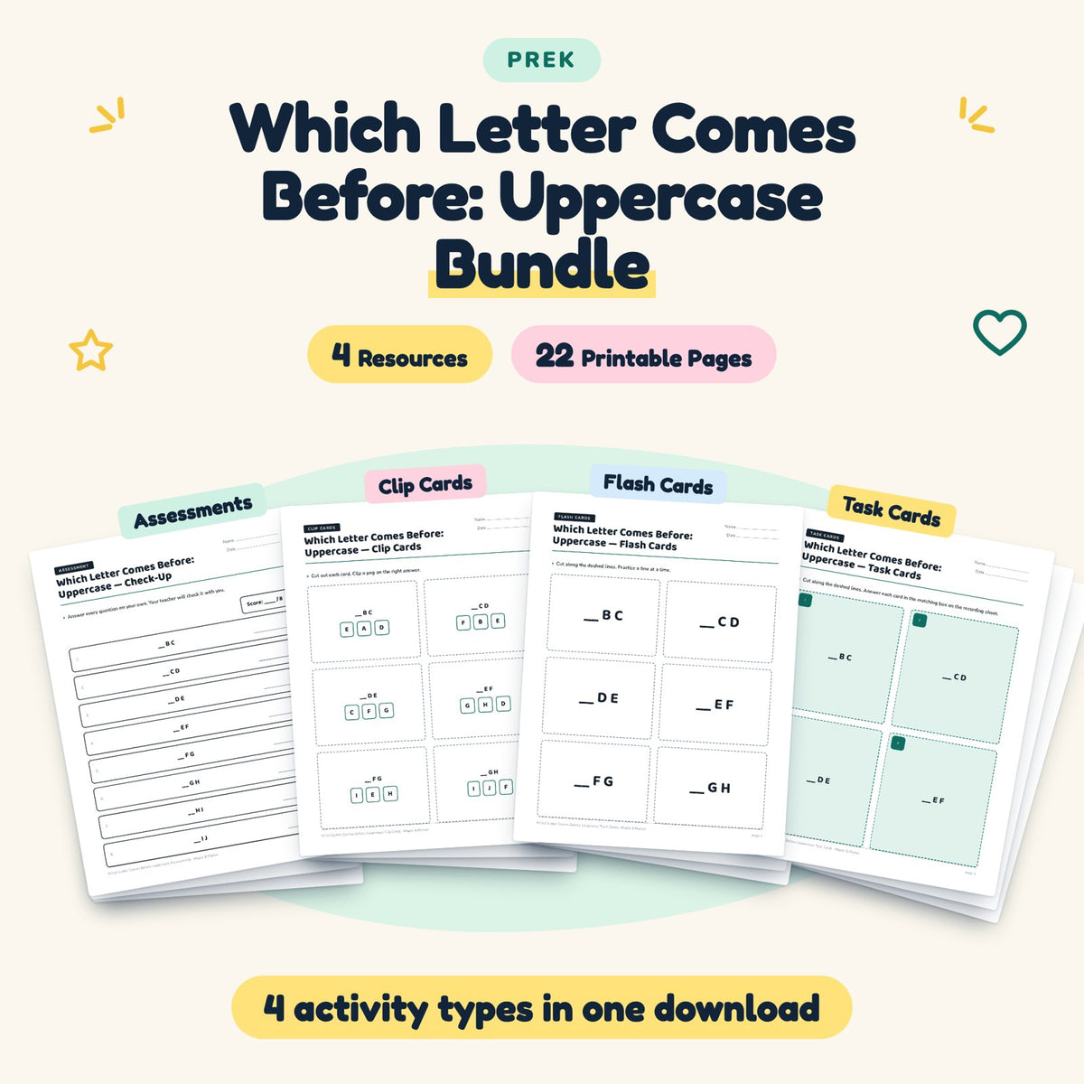 Which Letter Comes Before: Uppercase Bundle | Preschool — cover