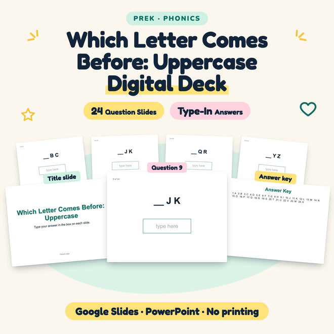 Which Letter Comes Before: Uppercase Digital | Preschool — cover