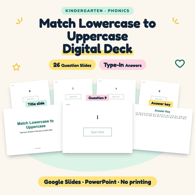 Match Lowercase to Uppercase Digital Activity | Kindergarten — cover