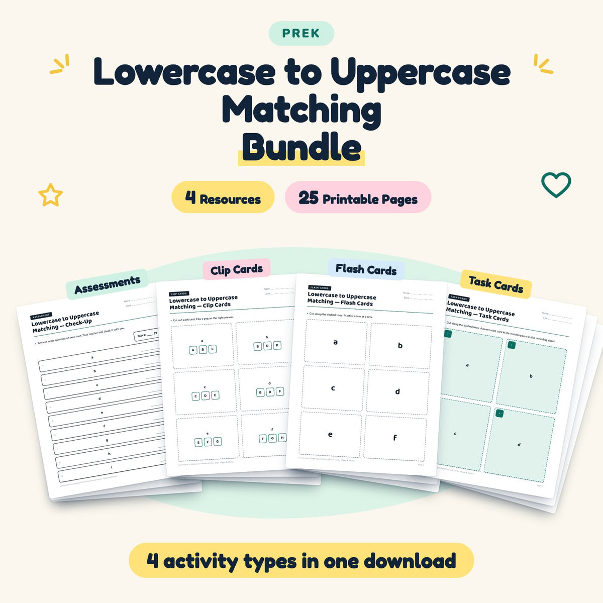 Lowercase to Uppercase Matching Bundle | Preschool Phonics — cover