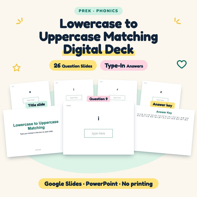 Lowercase to Uppercase Matching Digital Activity | Preschool — cover