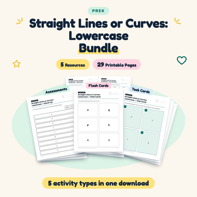 Straight Lines or Curves: Lowercase Bundle | Preschool — cover