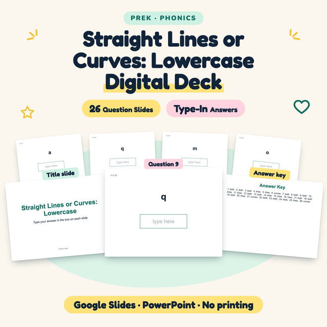 Straight Lines or Curves: Lowercase Digital | Preschool — cover
