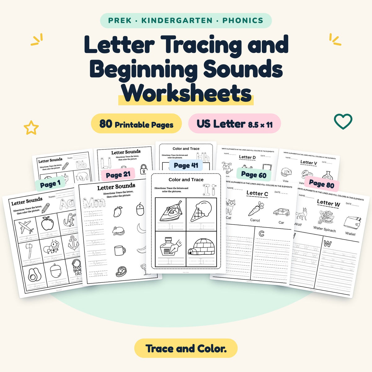 Letter Tracing and Beginning Sounds — cover