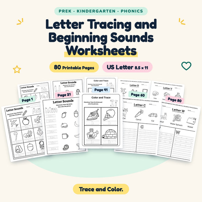 Letter Tracing and Beginning Sounds — cover
