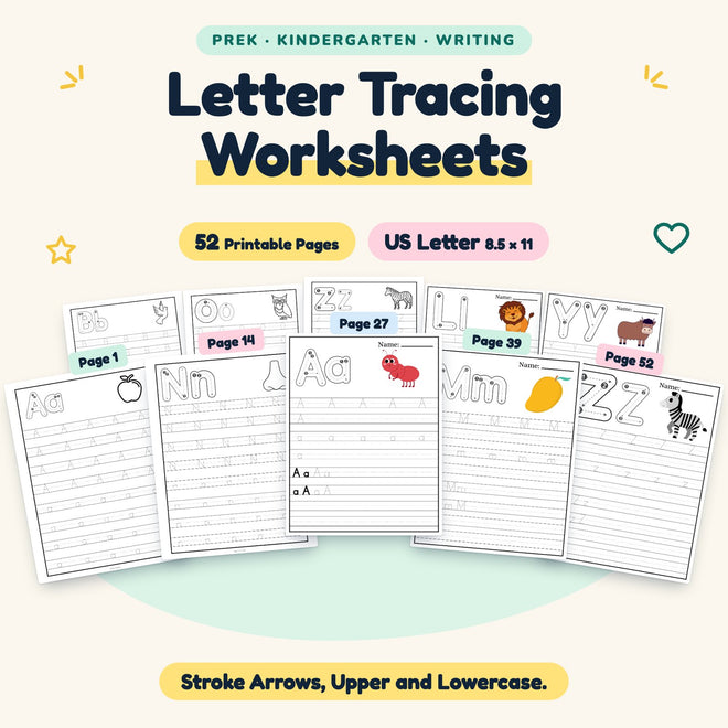 Letter Tracing Worksheets — cover