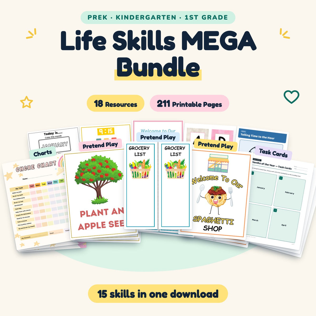 Life Skills MEGA BUNDLE | Preschool–1st Grade (18 Resources) — cover