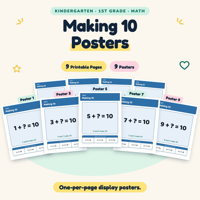 Making 10 Posters | K–1st Grade Math (9 Posters) — cover