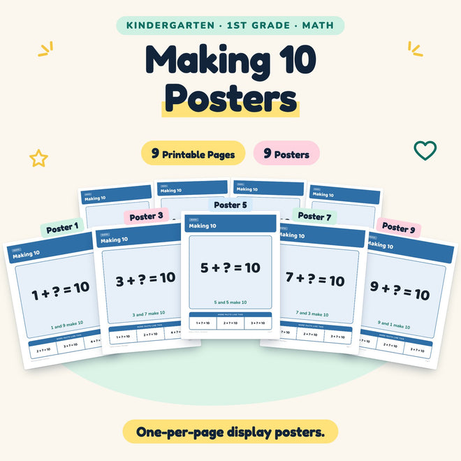 Making 10 Posters | K–1st Grade Math (9 Posters) — cover