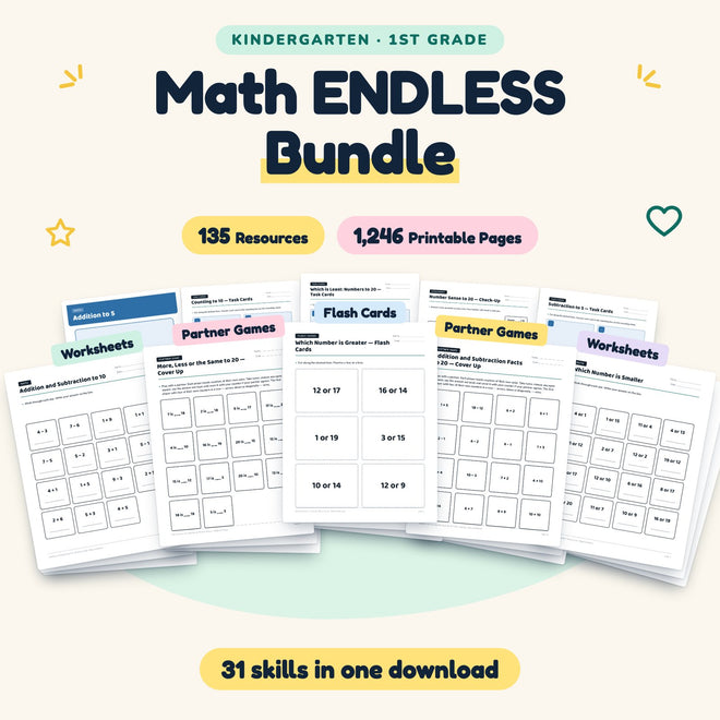 Math ENDLESS BUNDLE | Kindergarten (1,246 Pages) — cover