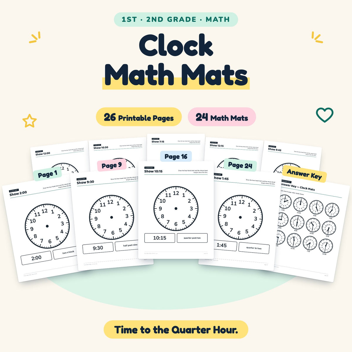24 Clock Math Mats — cover