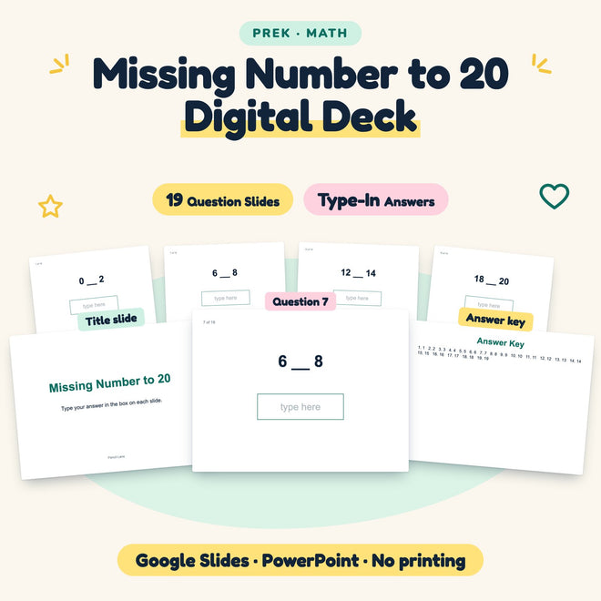 Missing Number to 20 Digital Activity | Preschool — cover